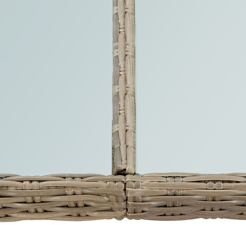 vidaXL barna üveg és polyrattan kerti étkezőasztal 200 x 100 x 74 cm