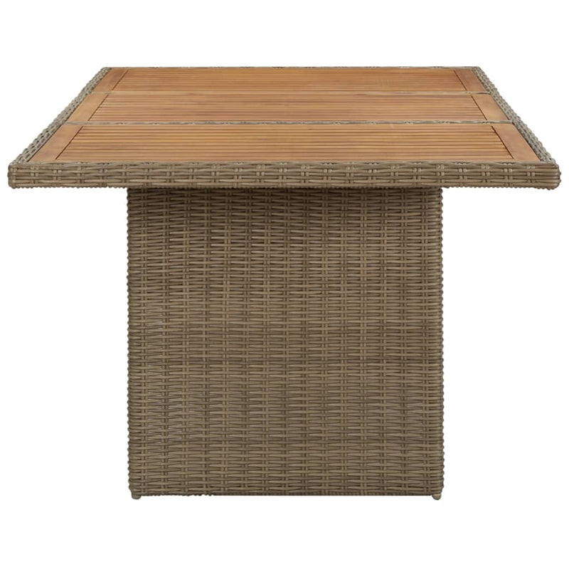 vidaXL barna polyrattan kerti étkezőasztal 200 x 100 x 74 cm