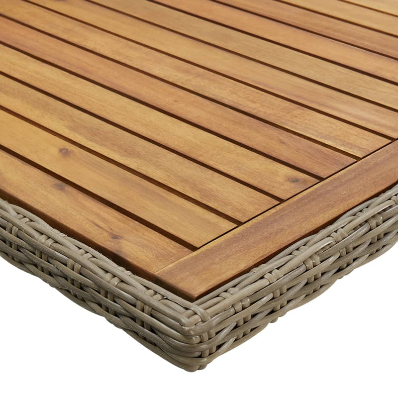 vidaXL barna polyrattan kerti étkezőasztal 200 x 100 x 74 cm