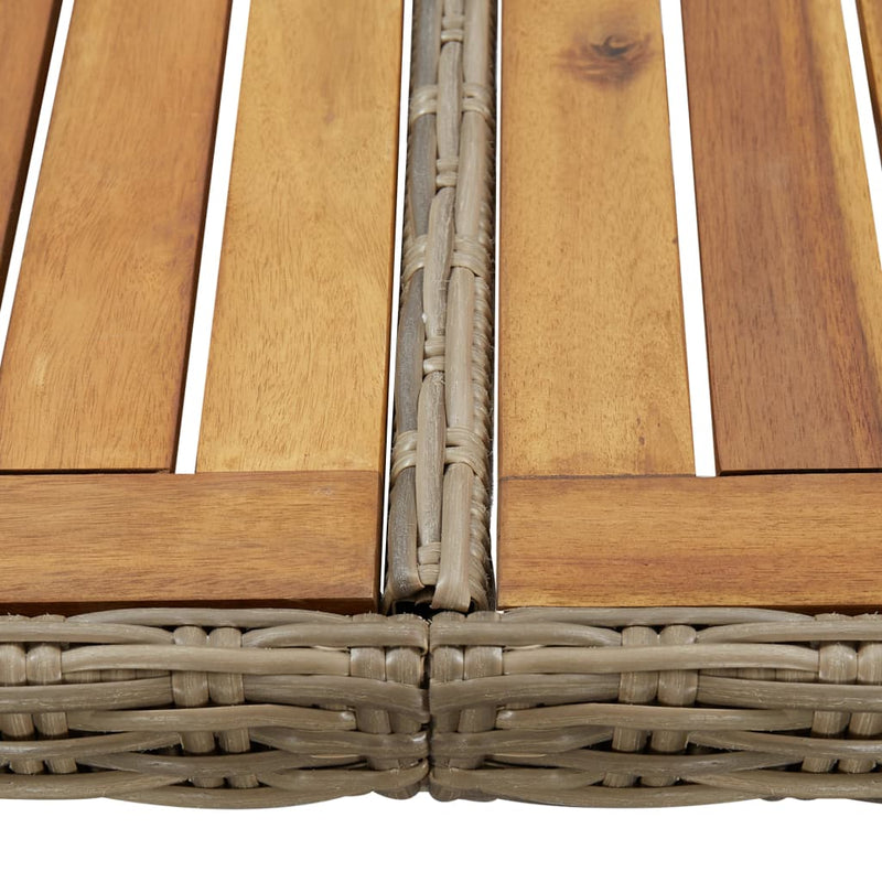 vidaXL barna polyrattan kerti étkezőasztal 200 x 100 x 74 cm