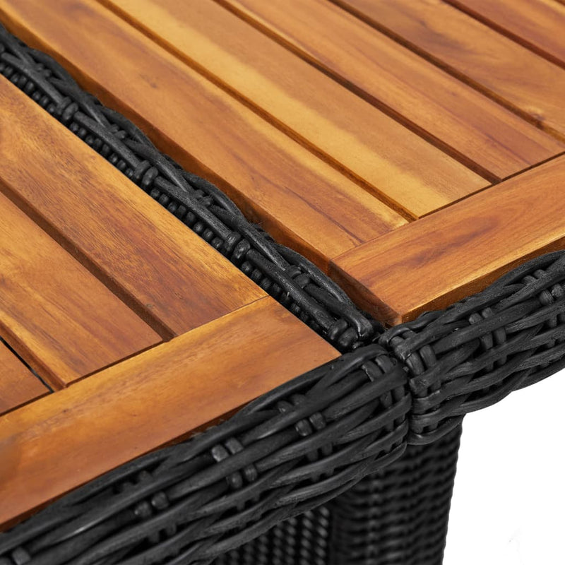 vidaXL fekete polyrattan kerti étkezőasztal 200 x 100 x 74 cm