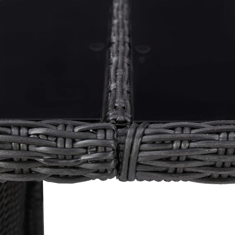 vidaXL barna üveg és polyrattan kerti étkezőasztal 200 x 100 x 74 cm