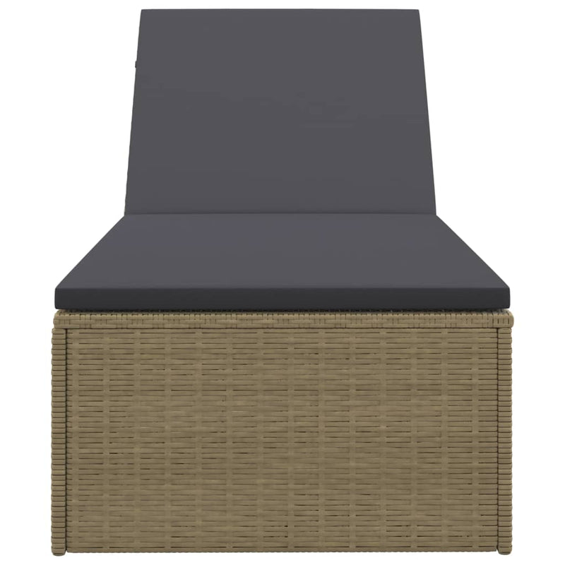 vidaXL barna és sötétszürke polyrattan napozóágy