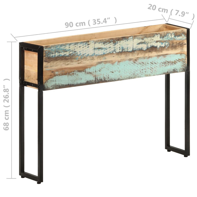 vidaXL tömör újrahasznosított fa virágtartó 90 x 20 x 68 cm
