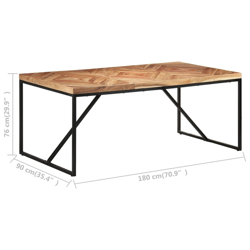 vidaXL tömör akácfa és mangófa étkezőasztal 180 x 90 x 76 cm