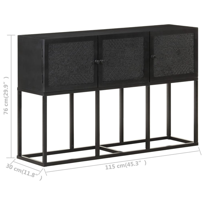 vidaXL tömör mangófa tálalószekrény 115 x 30 x 76 cm