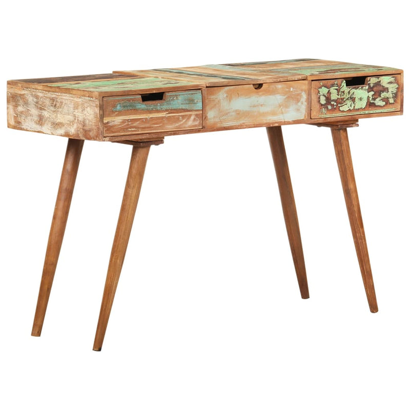 vidaXL tömör újrahasznosított fa fésülködőasztal tükörrel 112x45x76 cm