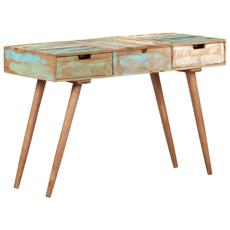 vidaXL tömör újrahasznosított fa fésülködőasztal tükörrel 112x45x76 cm