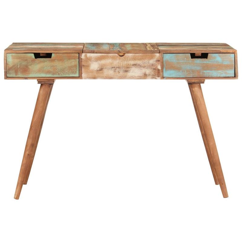 vidaXL tömör újrahasznosított fa fésülködőasztal tükörrel 112x45x76 cm