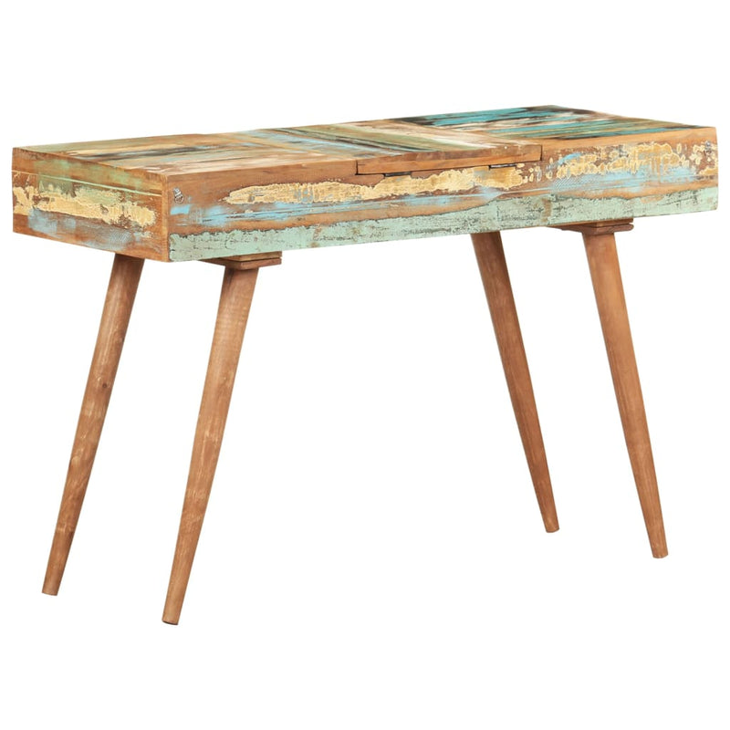 vidaXL tömör újrahasznosított fa fésülködőasztal tükörrel 112x45x76 cm