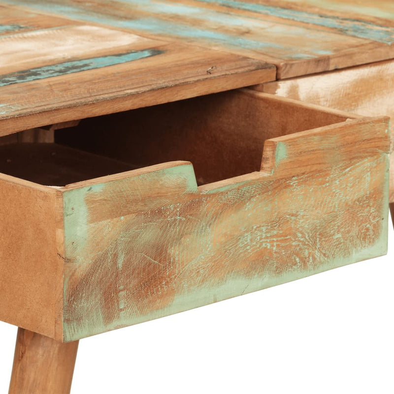 vidaXL tömör újrahasznosított fa fésülködőasztal tükörrel 112x45x76 cm