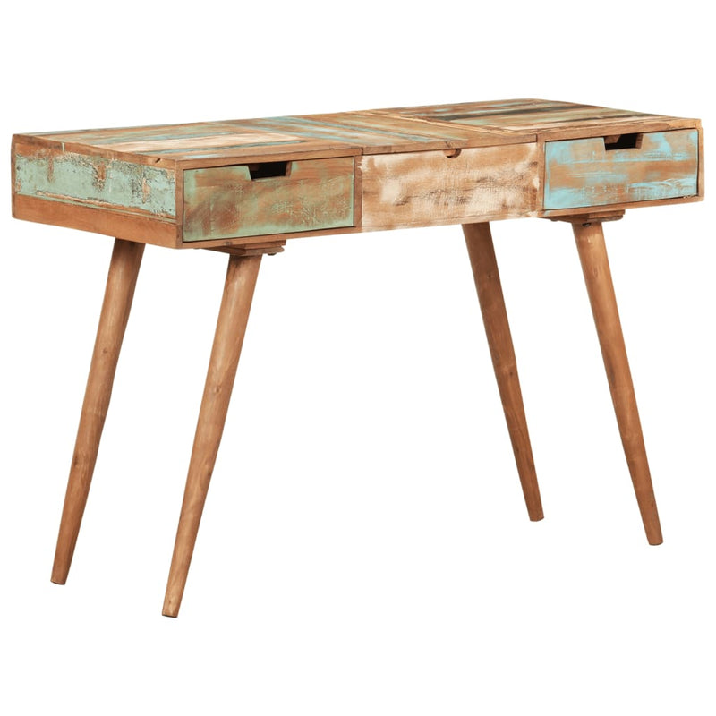 vidaXL tömör újrahasznosított fa fésülködőasztal tükörrel 112x45x76 cm