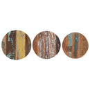 vidaXL 3 db tömör újrahasznosított fa kisasztal