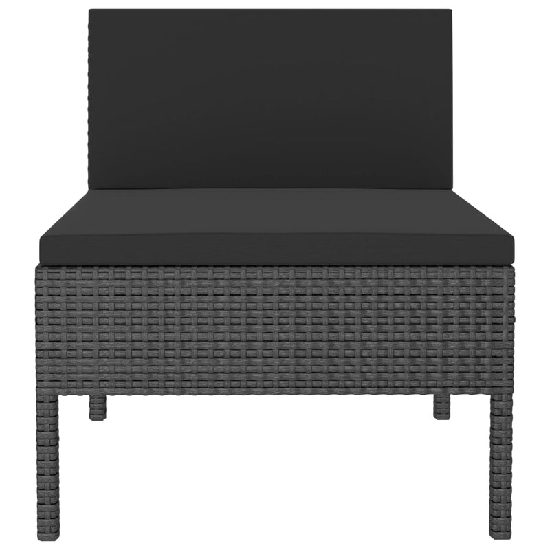 vidaXL 3 db fekete polyrattan kerti szék párnákkal