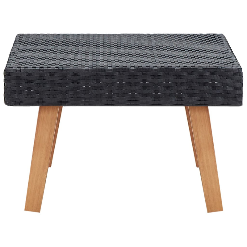 vidaXL fekete polyrattan kerti dohányzóasztal
