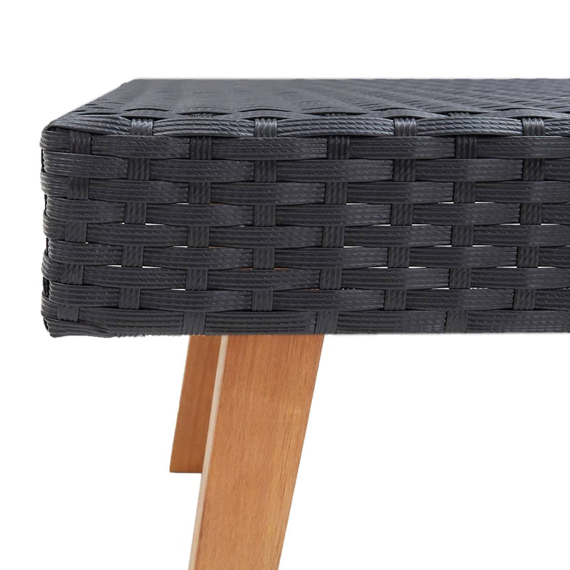 vidaXL fekete polyrattan kerti dohányzóasztal