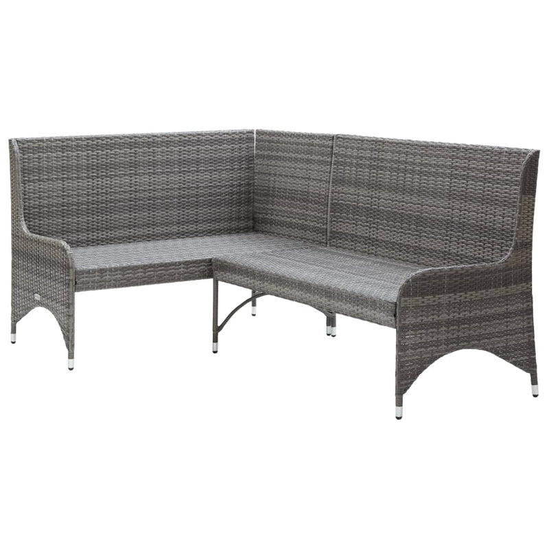 vidaXL 2 db szürke polyrattan kerti sarokkanapé
