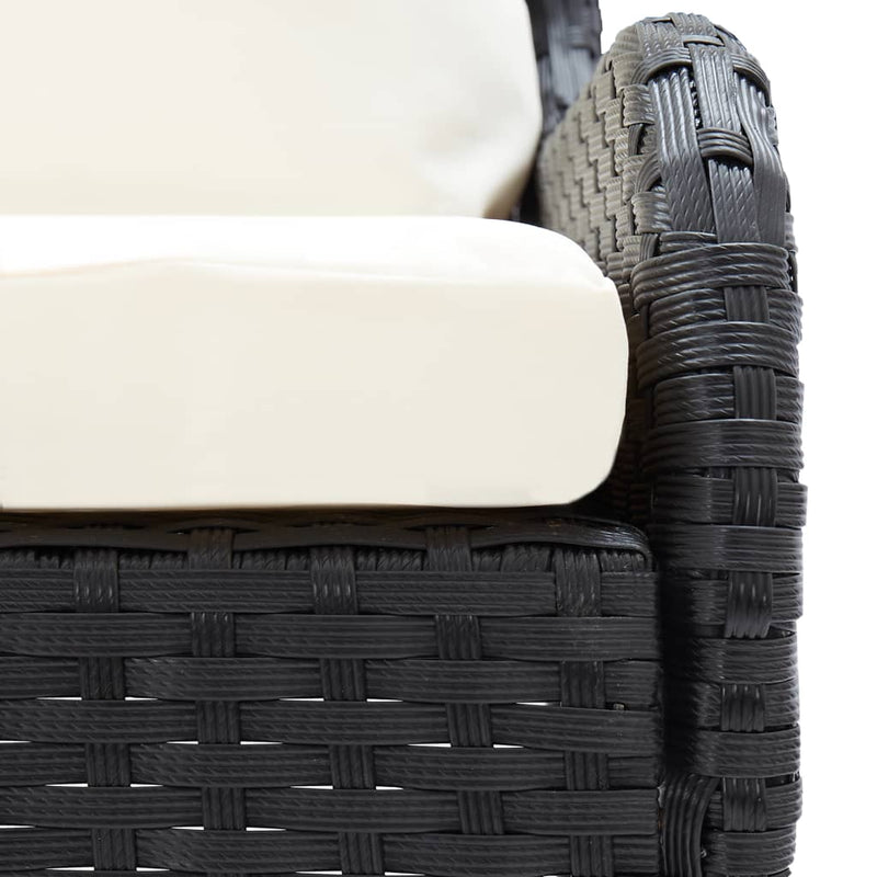 vidaXL 2 db fekete polyrattan kerti sarokkanapé