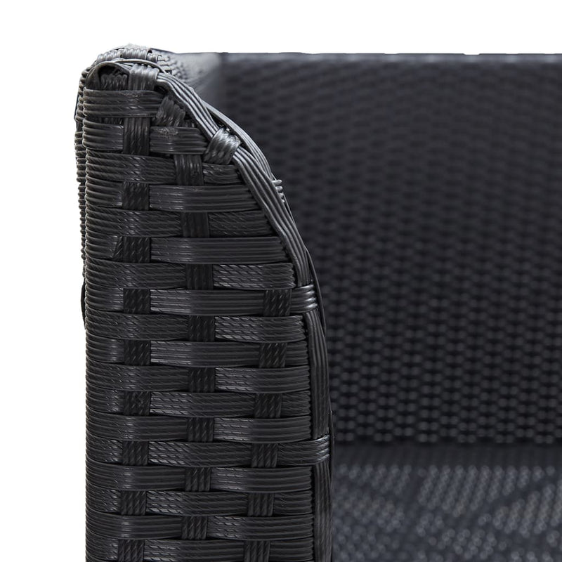 vidaXL 2 db fekete polyrattan kerti sarokkanapé