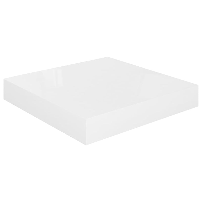 vidaXL 2 db magasfényű fehér MDF lebegő fali polc 23 x 23,5 x 3,8 cm