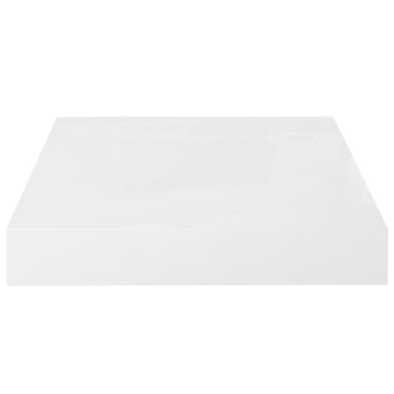 vidaXL 2 db magasfényű fehér MDF lebegő fali polc 23 x 23,5 x 3,8 cm