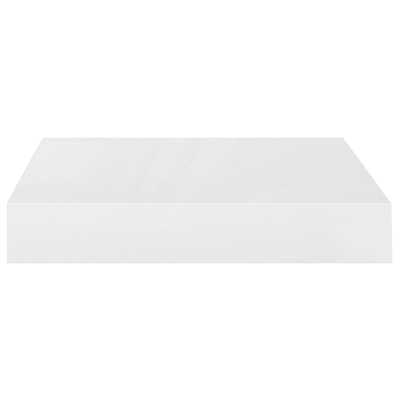 vidaXL 2 db magasfényű fehér MDF lebegő fali polc 23 x 23,5 x 3,8 cm