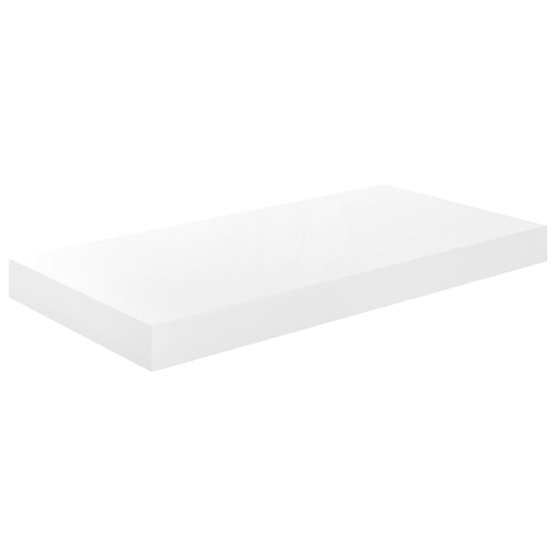 vidaXL magasfényű fehér MDF lebegő fali polc 50 x 23 x 3,8 cm