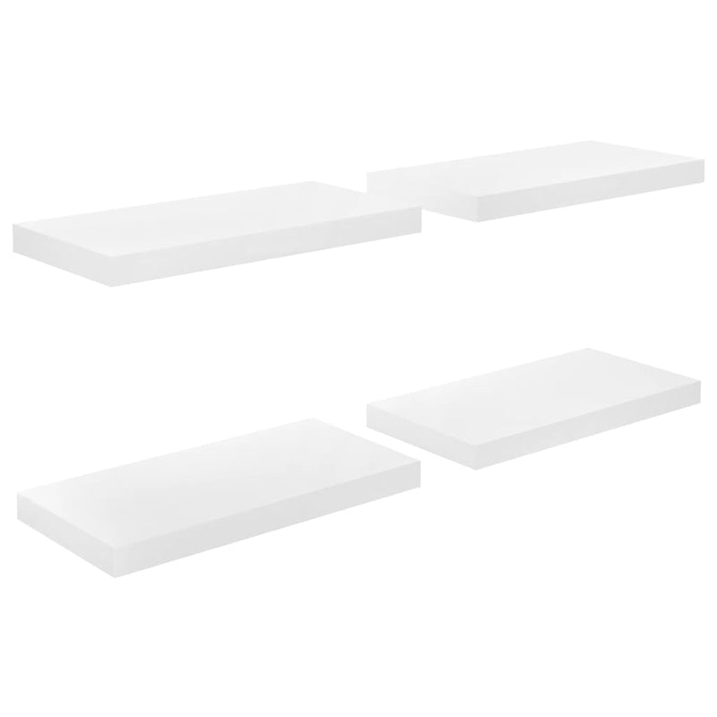 vidaXL 4 db magasfényű fehér MDF lebegő fali polc 50 x 23 x 3,8 cm