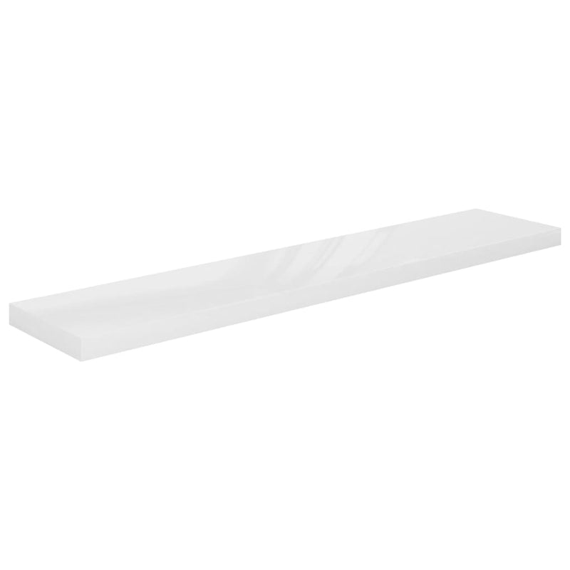 vidaXL 2 db magasfényű fehér MDF lebegő fali polc 120 x 23,5 x 3,8 cm