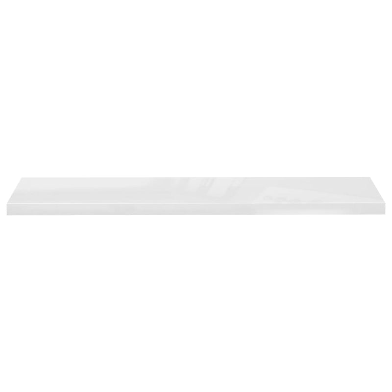 vidaXL 2 db magasfényű fehér MDF lebegő fali polc 120 x 23,5 x 3,8 cm
