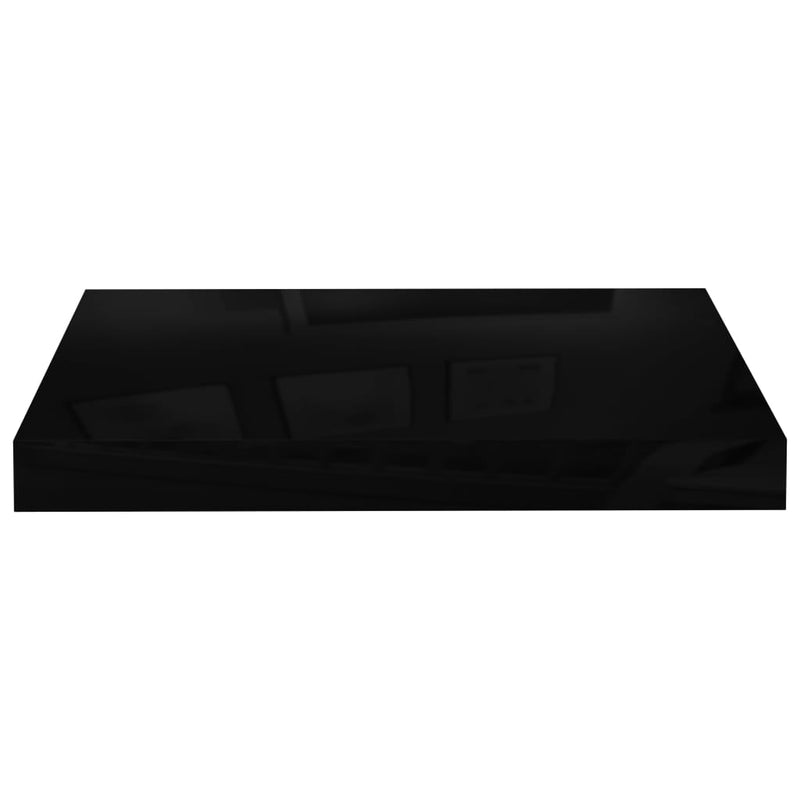 vidaXL 4 db magasfényű fekete MDF lebegő fali polc 40 x 23 x 3,8 cm