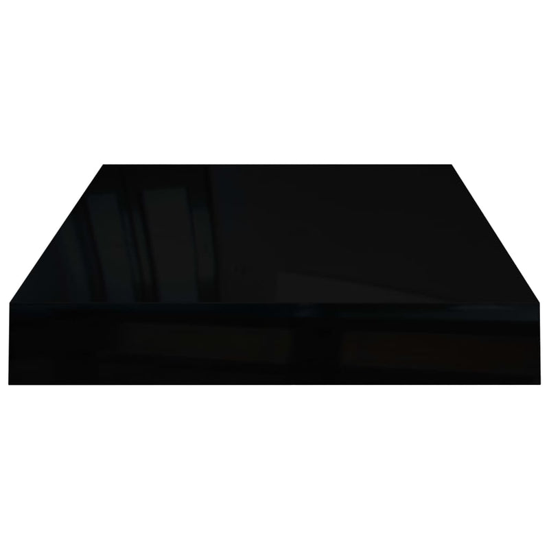 vidaXL 4 db magasfényű fekete MDF lebegő fali polc 40 x 23 x 3,8 cm