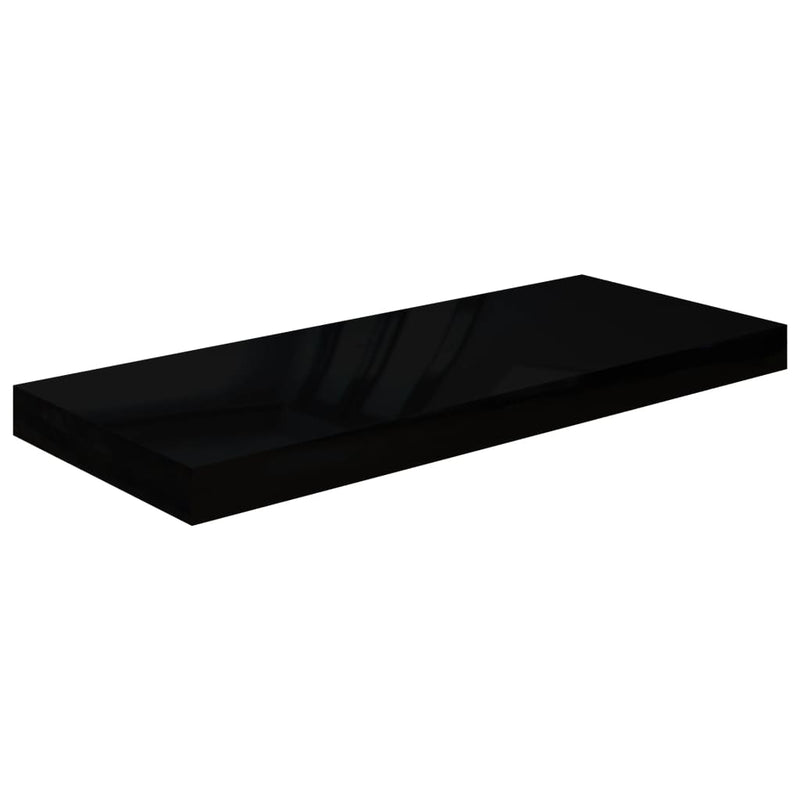 vidaXL 4 db magasfényű fekete MDF lebegő fali polc 60 x 23,5 x 3,8 cm