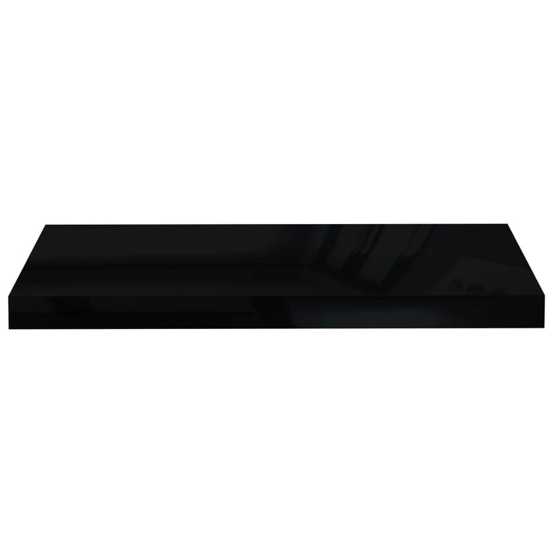 vidaXL 4 db magasfényű fekete MDF lebegő fali polc 60 x 23,5 x 3,8 cm