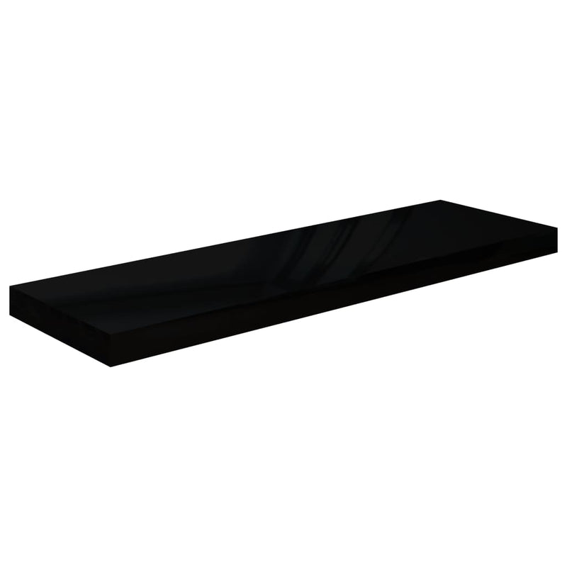 vidaXL 4 db magasfényű fekete MDF lebegő fali polc 80 x 23,5 x 3,8 cm