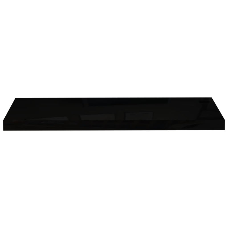 vidaXL 4 db magasfényű fekete MDF lebegő fali polc 80 x 23,5 x 3,8 cm