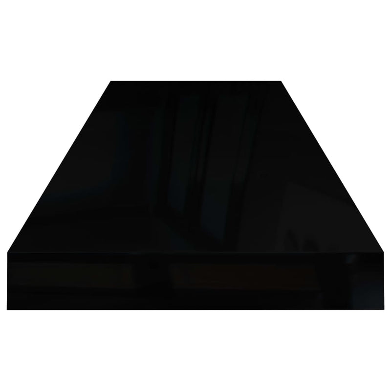 vidaXL 4 db magasfényű fekete MDF lebegő fali polc 80 x 23,5 x 3,8 cm