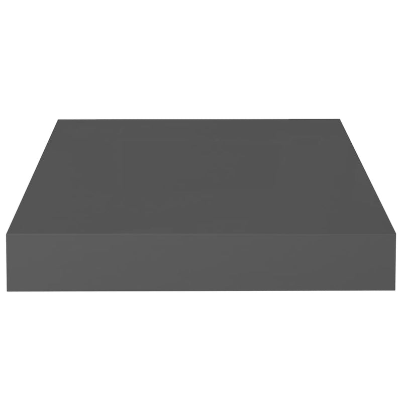 vidaXL 2 db magasfényű szürke MDF lebegő fali polc 23 x 23,5 x 3,8 cm