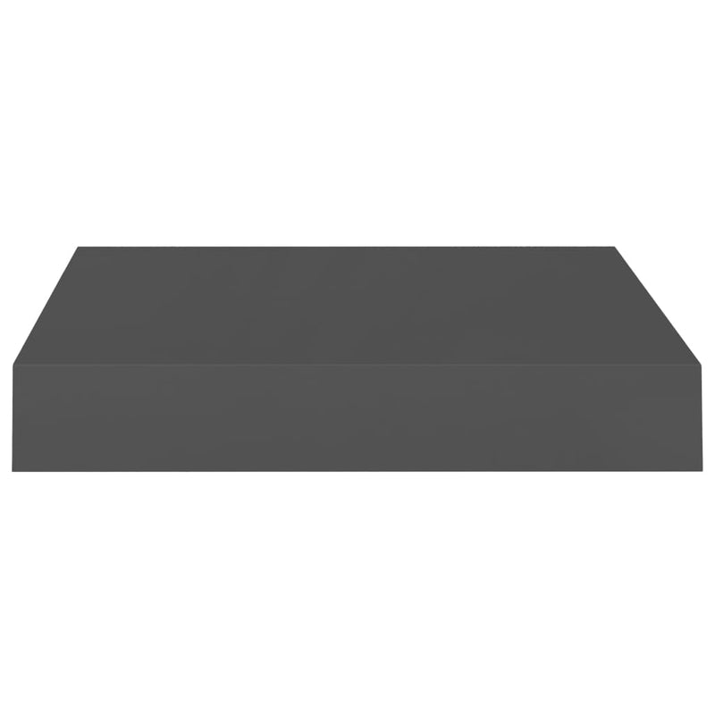 vidaXL 4 db magasfényű szürke MDF lebegő fali polc 23 x 23,5 x 3,8 cm