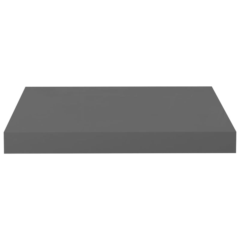 vidaXL 4 db magasfényű szürke MDF lebegő fali polc 40 x 23 x 3,8 cm