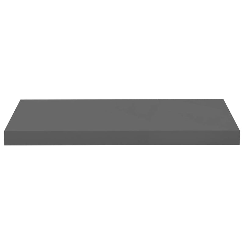 vidaXL magasfényű szürke MDF lebegő fali polc 60 x 23,5 x 3,8 cm