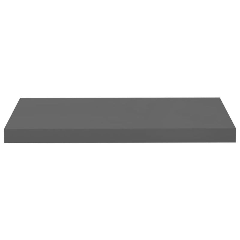 vidaXL 4 db magasfényű szürke MDF lebegő fali polc 60 x 23,5 x 3,8 cm