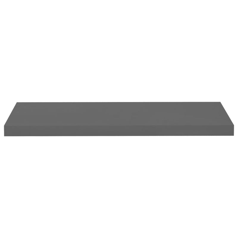 vidaXL 4 db magasfényű szürke MDF lebegő fali polc 80 x 23,5 x 3,8 cm