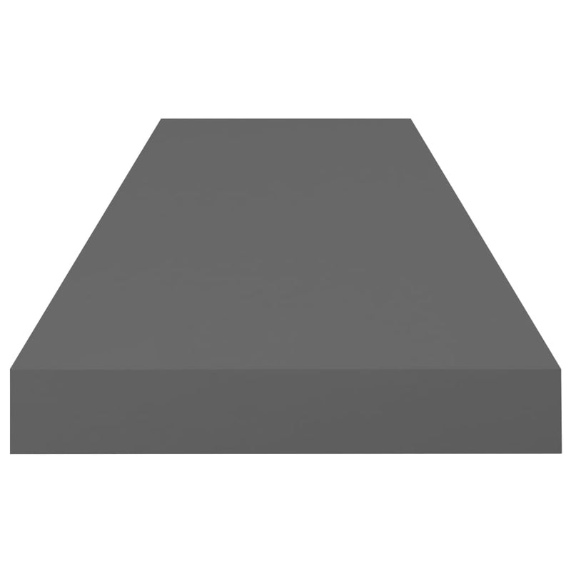 vidaXL 4 db magasfényű szürke MDF lebegő fali polc 80 x 23,5 x 3,8 cm