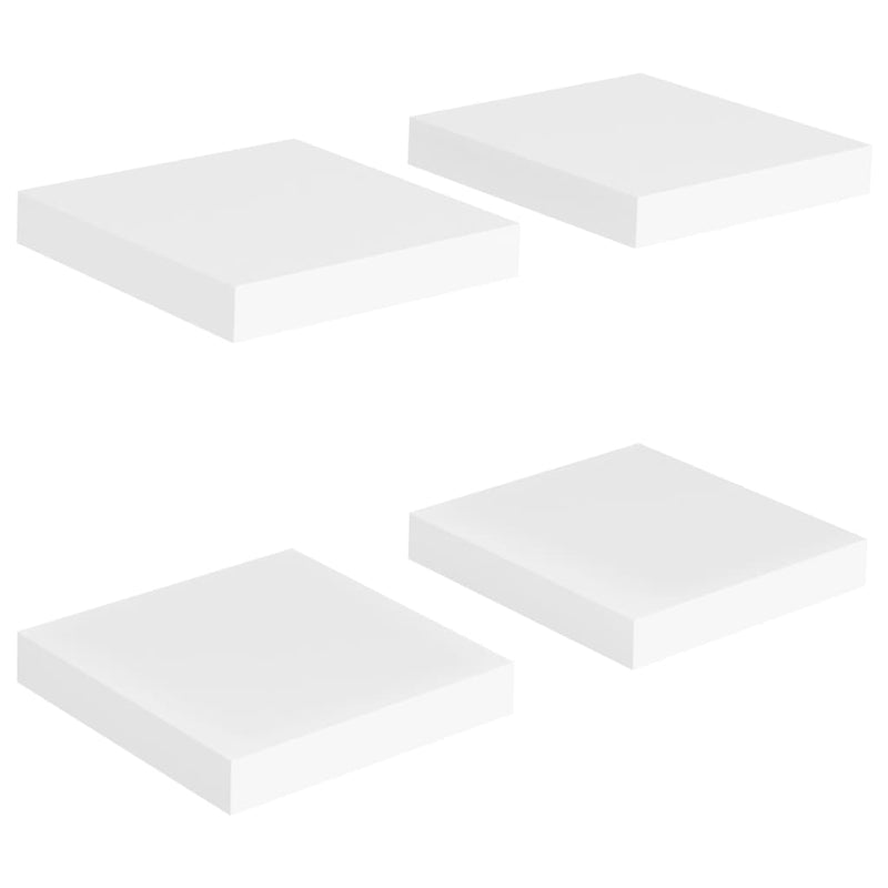vidaXL 4 db fehér MDF lebegő fali polc 23 x 23,5 x 3,8 cm