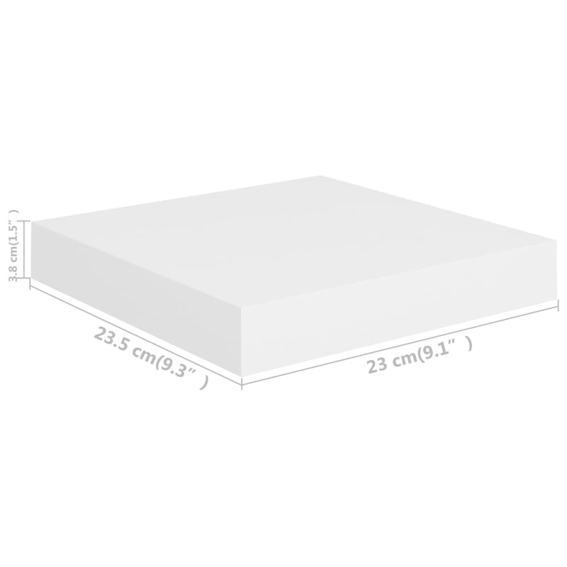 vidaXL 4 db fehér MDF lebegő fali polc 23 x 23,5 x 3,8 cm