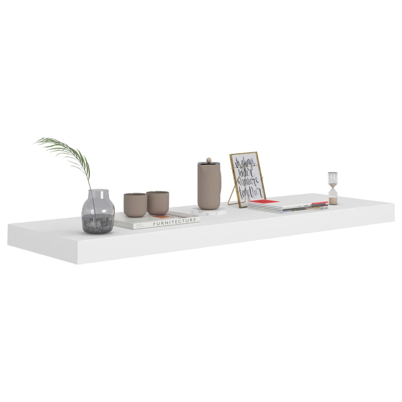 vidaXL 2 db fehér MDF lebegő fali polc 80 x 23,5 x 3,8 cm