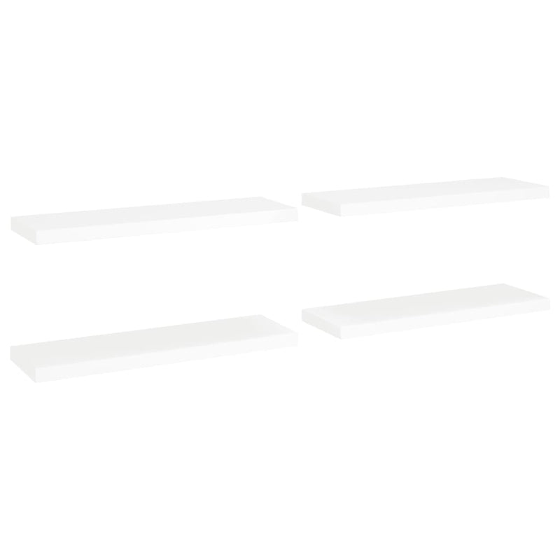 vidaXL 4 db fehér MDF lebegő fali polc 80 x 23,5 x 3,8 cm