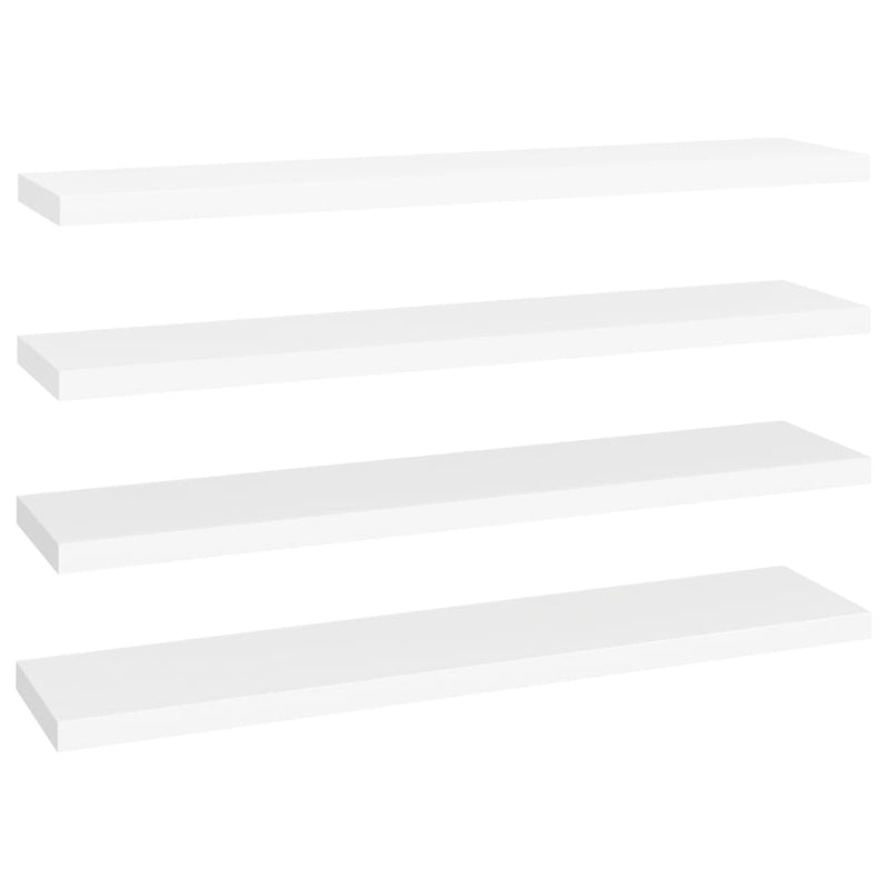 vidaXL 4 db fehér MDF lebegő fali polc 120 x 23,5 x 3,8 cm