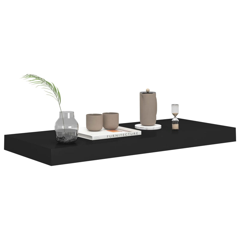 vidaXL 4 db fekete MDF lebegő fali polc 60 x 23,5 x 3,8 cm